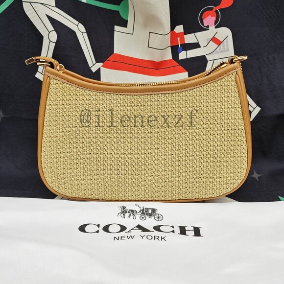 Coach Teri Straw Shoulder Bag - Picture 10 of 12